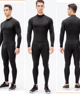 Thermisch Compressie Shirt Heren – Fleece Gevoerd, Ritskraag en Sneldrogend