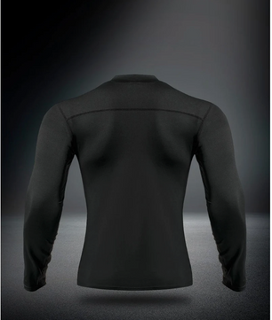 Thermisch Compressie Shirt Heren – Fleece Gevoerd, Ritskraag en Sneldrogend