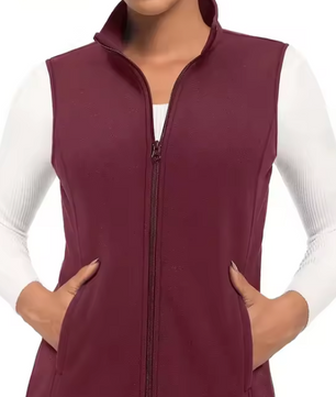 Fleece Bodywarmer Dames – Mouwloos, Warm en Lichtgewicht met Rits en 4 Zakken