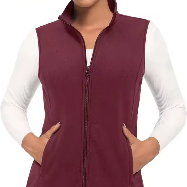 Fleece Bodywarmer Dames – Mouwloos, Warm en Lichtgewicht met Rits en 4 Zakken