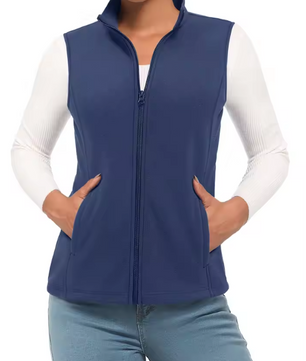 Fleece Bodywarmer Dames – Mouwloos, Warm en Lichtgewicht met Rits en 4 Zakken
