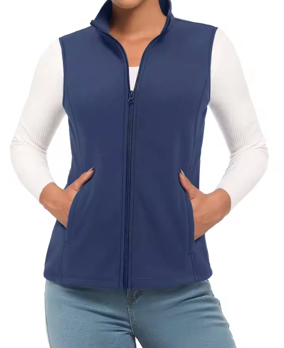 Fleece Bodywarmer Dames – Mouwloos, Warm en Lichtgewicht met Rits en 4 Zakken