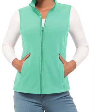Fleece Bodywarmer Dames – Mouwloos, Warm en Lichtgewicht met Rits en 4 Zakken
