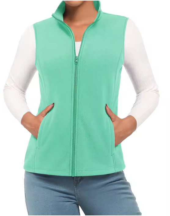 Fleece Bodywarmer Dames – Mouwloos, Warm en Lichtgewicht met Rits en 4 Zakken