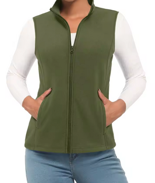 Fleece Bodywarmer Dames – Mouwloos, Warm en Lichtgewicht met Rits en 4 Zakken