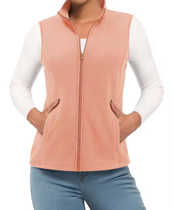 Fleece Bodywarmer Dames – Mouwloos, Warm en Lichtgewicht met Rits en 4 Zakken