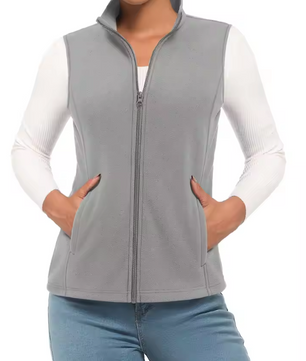 Fleece Bodywarmer Dames – Mouwloos, Warm en Lichtgewicht met Rits en 4 Zakken