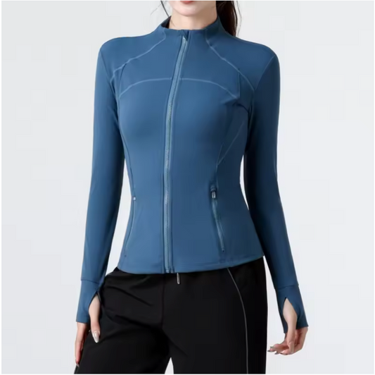 Dames Sportjack met Rits – Slim Fit, Ademend en Stretch, Yoga en Fitness