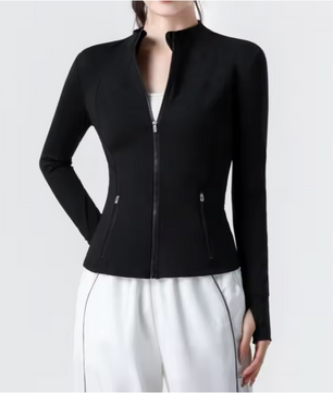 Dames Sportjack met Rits – Slim Fit, Ademend en Stretch, Yoga en Fitness