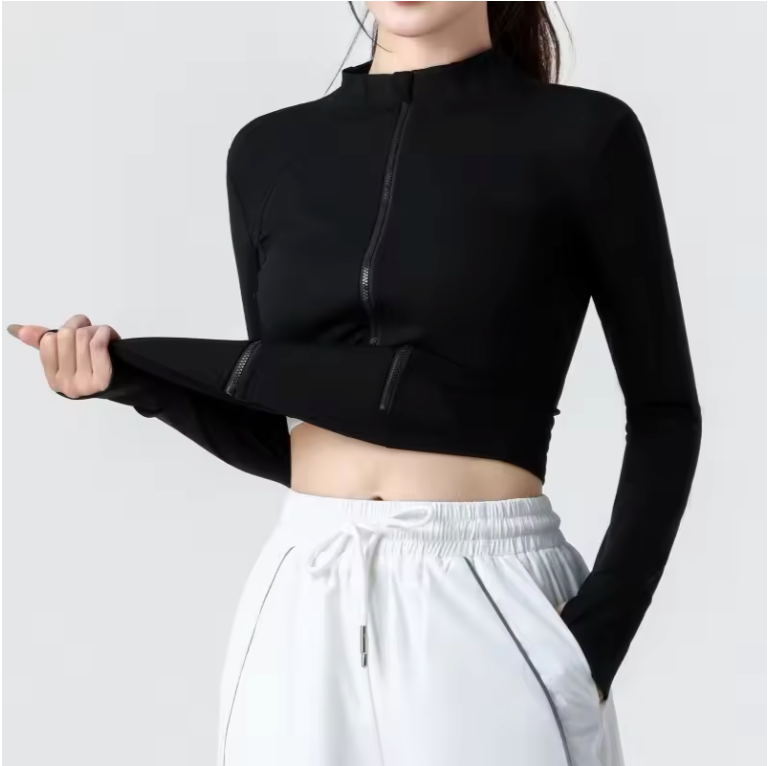 Dames Sportjack met Rits – Slim Fit, Ademend en Stretch, Yoga en Fitness
