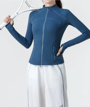 Dames Sportjack met Rits – Slim Fit, Ademend en Stretch, Yoga en Fitness