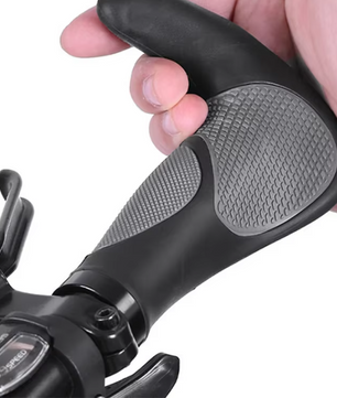 Ergonomische Fietshandvatten met Verlengde Steun – Antislip Rubber MTB Grips met Lock-On Systeem