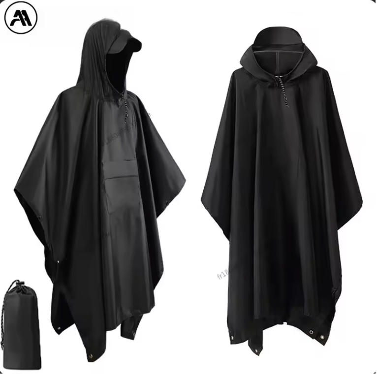 3-in-1 Regenponcho – Waterdicht, Ademend en Multifunctioneel, Outdoor en Hiking