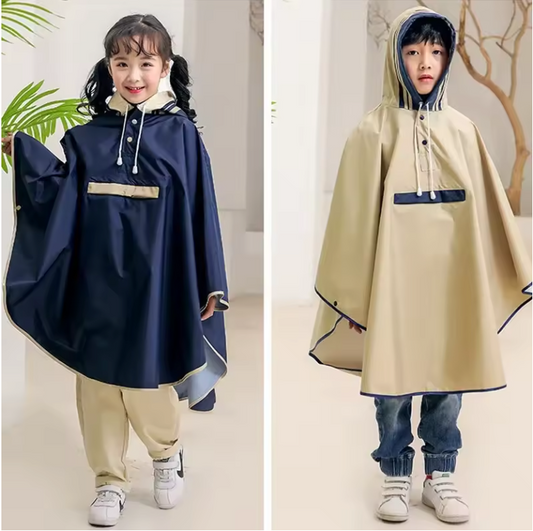 Kinder Regenponcho – Waterdicht, Met Capuchon en Rugzakruimte, School en Outdoor