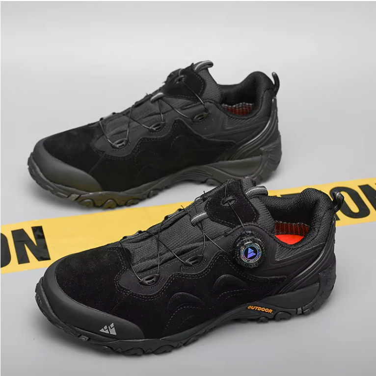 Heren Hiking Sneakers – Leer, Antislip en Comfort, Outdoor en Trekking