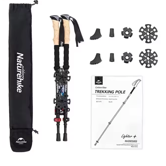 Trekking Stokken Set van 2 – Carbon Fiber, Lichtgewicht en Verstelbaar, Hiking en Outdoor