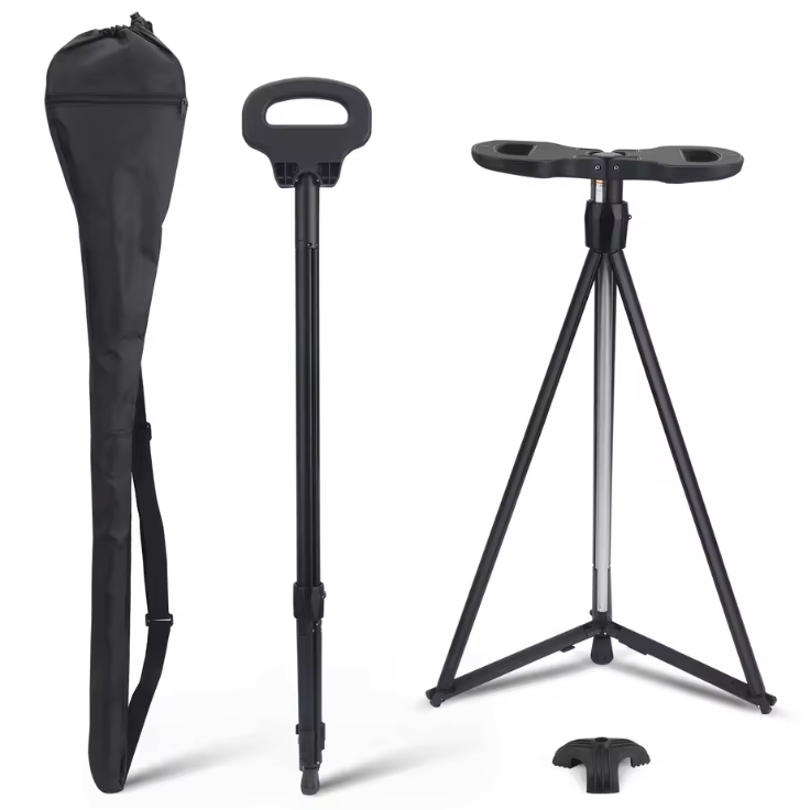 Wandelstok met Zitje – Opvouwbaar, Verstelbaar en Antislip, 2-in-1 Design