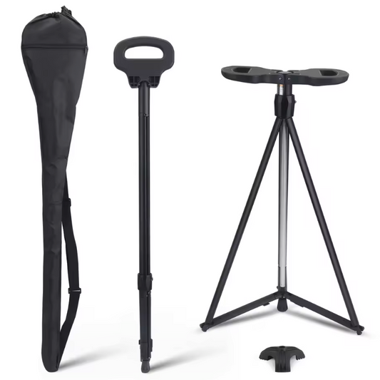 Wandelstok met Zitje – Opvouwbaar, Verstelbaar en Antislip, 2-in-1 Design