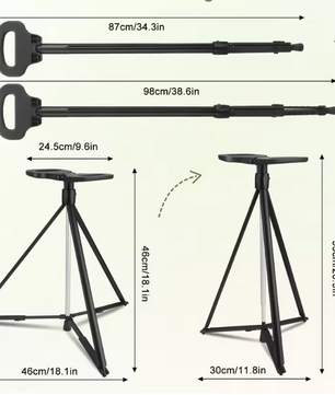 Wandelstok met Zitje – Opvouwbaar, Verstelbaar en Antislip, 2-in-1 Design