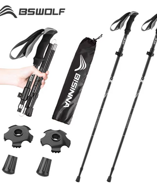 Trekking Stokken Set van 2 – Opvouwbaar, Lichtgewicht en Verstelbaar, Hiking en Outdoor