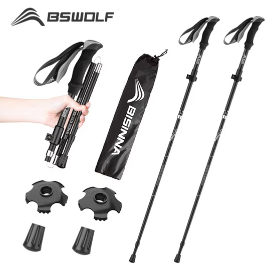 Trekking Stokken Set van 2 – Opvouwbaar, Lichtgewicht en Verstelbaar, Hiking en Outdoor