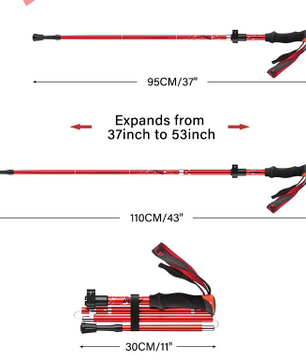 Trekking Stokken Set van 2 – Opvouwbaar, Lichtgewicht en Verstelbaar, Hiking en Outdoor