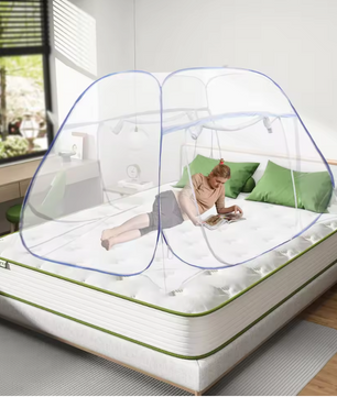 Pop-up Muskietennet Bed – Vierkante Top, Opvouwbaar en Met Rits, Anti-Insect