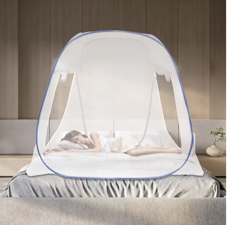 Pop-up Muskietennet Bed – Vierkante Top, Opvouwbaar en Met Rits, Anti-Insect