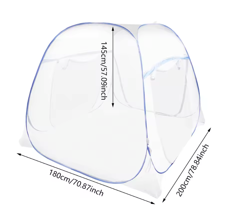 Pop-up Muskietennet Bed – Vierkante Top, Opvouwbaar en Met Rits, Anti-Insect