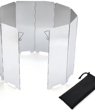 Opvouwbare Windscherm voor Camping Kooktoestel – Aluminium, Winddicht en Compact