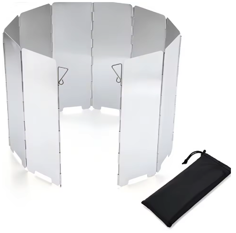 Opvouwbare Windscherm voor Camping Kooktoestel – Aluminium, Winddicht en Compact