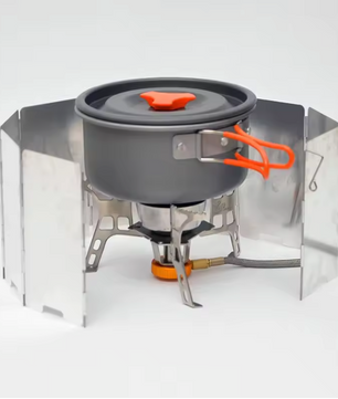 Opvouwbare Windscherm voor Camping Kooktoestel – Aluminium, Winddicht en Compact