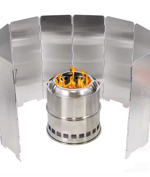 Opvouwbare Windscherm voor Camping Kooktoestel – Aluminium, Winddicht en Compact