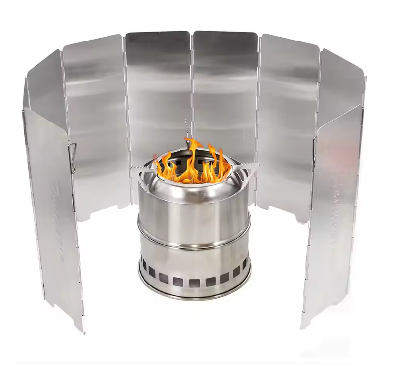Opvouwbare Windscherm voor Camping Kooktoestel – Aluminium, Winddicht en Compact