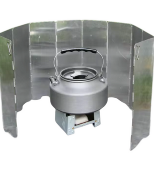 Opvouwbare Windscherm voor Camping Kooktoestel – Aluminium, Winddicht en Compact