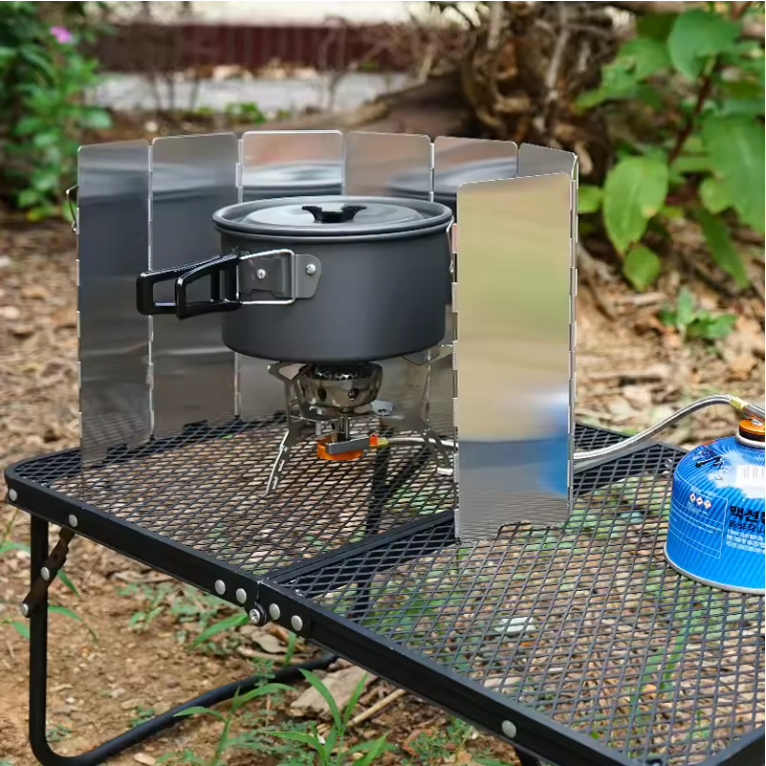 Opvouwbare Windscherm voor Camping Kooktoestel – Aluminium, Winddicht en Compact
