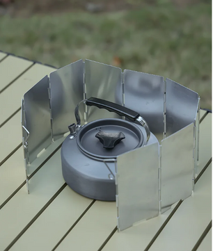 Opvouwbare Windscherm voor Camping Kooktoestel – Aluminium, Winddicht en Compact