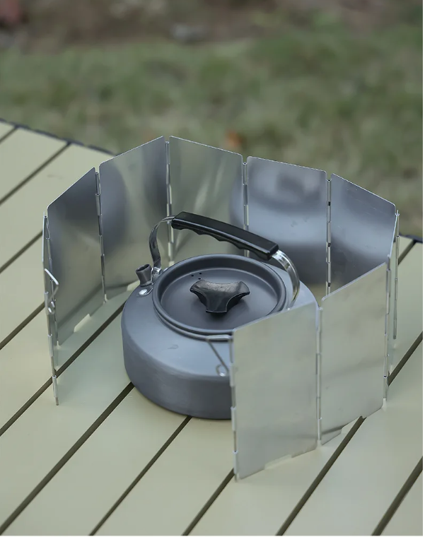 Opvouwbare Windscherm voor Camping Kooktoestel – Aluminium, Winddicht en Compact