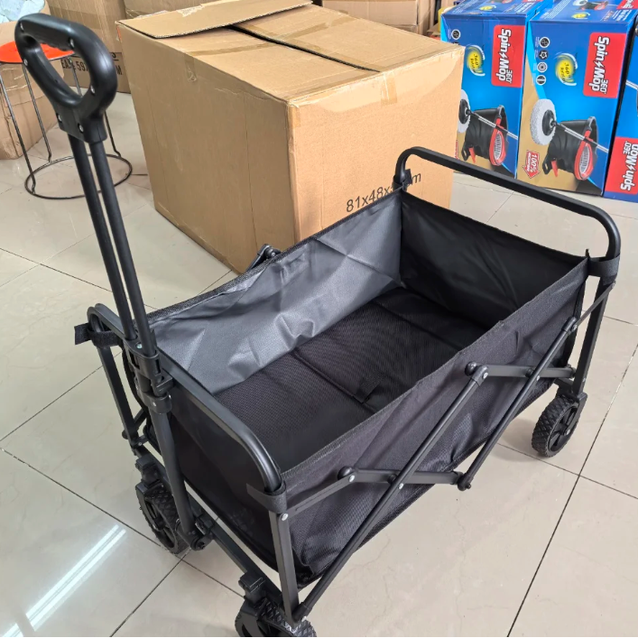 Opvouwbare Camping Trolley – Grote Capaciteit, Stalen Frame en All-Terrain Wielen