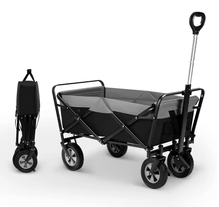 Opvouwbare Bolderkar 100L – Transport Trolley met Verstelbare Handgreep en Wielen