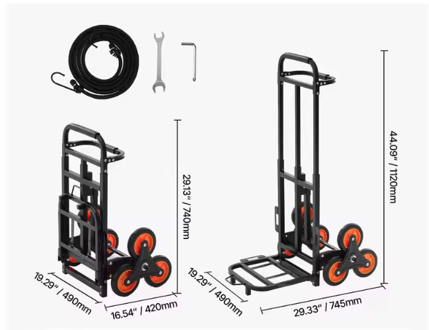 Traploper Boodschappentrolley – Opvouwbaar, Zware Last en Telescopische Handgreep