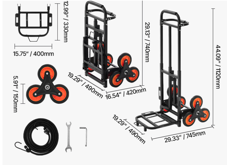 Traploper Boodschappentrolley – Opvouwbaar, Zware Last en Telescopische Handgreep