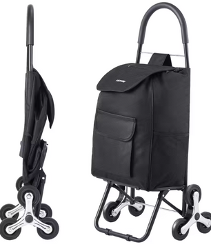 Traploper Boodschappentrolley 36L – Opvouwbaar, Sterk Frame en 6 Wielen
