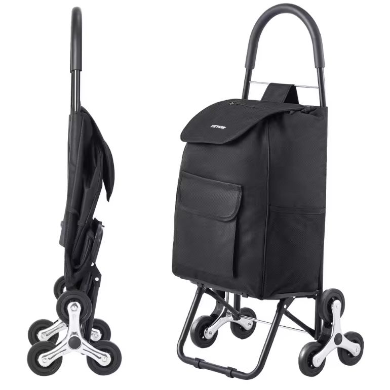 Traploper Boodschappentrolley 36L – Opvouwbaar, Sterk Frame en 6 Wielen