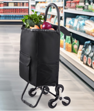 Traploper Boodschappentrolley 36L – Opvouwbaar, Sterk Frame en 6 Wielen