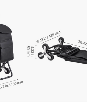 Traploper Boodschappentrolley 36L – Opvouwbaar, Sterk Frame en 6 Wielen