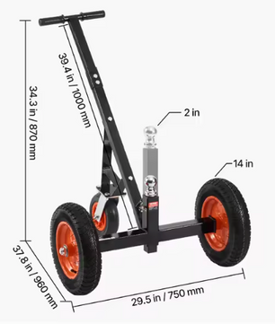 Trailer Dolly Verplaatskar – Zwaar Belastbaar, Verstelbaar en Met Luchtbanden