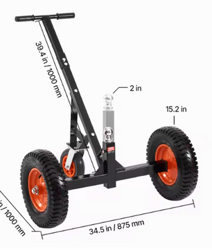 Trailer Dolly Verplaatskar – Zwaar Belastbaar, Verstelbaar en Met Luchtbanden