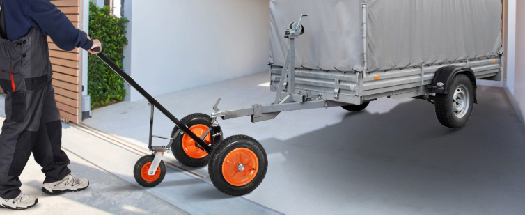 Trailer Dolly Verplaatskar – Zwaar Belastbaar, Verstelbaar en Met Luchtbanden
