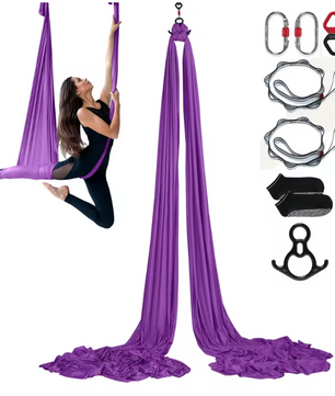 Aerial Yoga Hangmat Set – Sterk Nylon, Inclusief Ophangset en Multifunctioneel